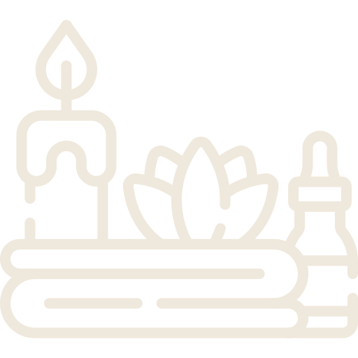 picto d'une serviette et produits esthétiques